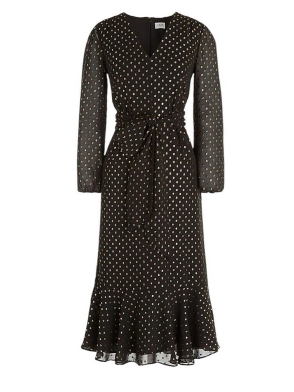 J. Crew Black Dress with Gold Dots
